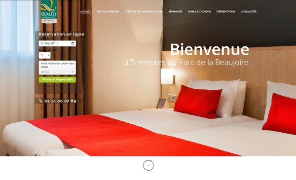 Site Wordpress Hotel Quality Suites Nantes Beaujoire