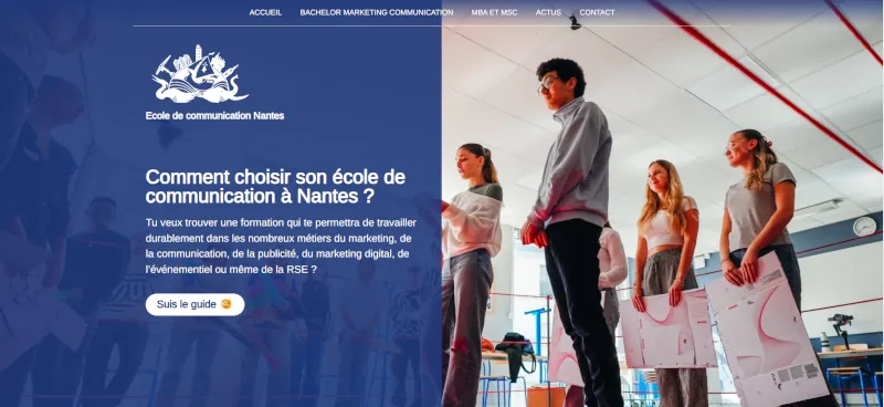 Création site web WordPress Nantes Ecole communication