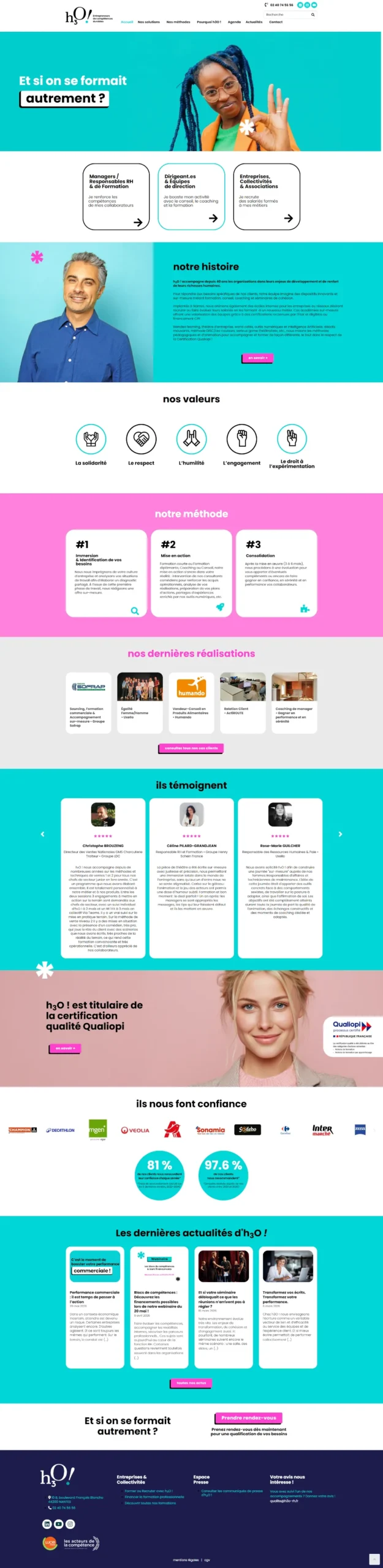 Refonte WordPress site formation h3O